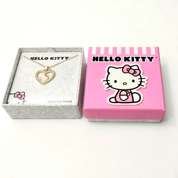 Hello Kitty Sanrio Heart Necklace Charm 18". - Picture 2 of 9